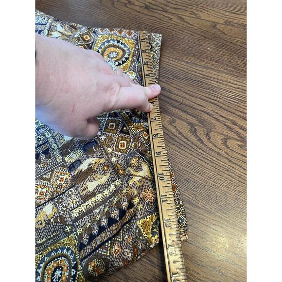 Vintage 1970s Women’s Egyptian Hieroglyph Retro Blouse & Skirt Set Sz 14 S/M - Picture 4 of 13